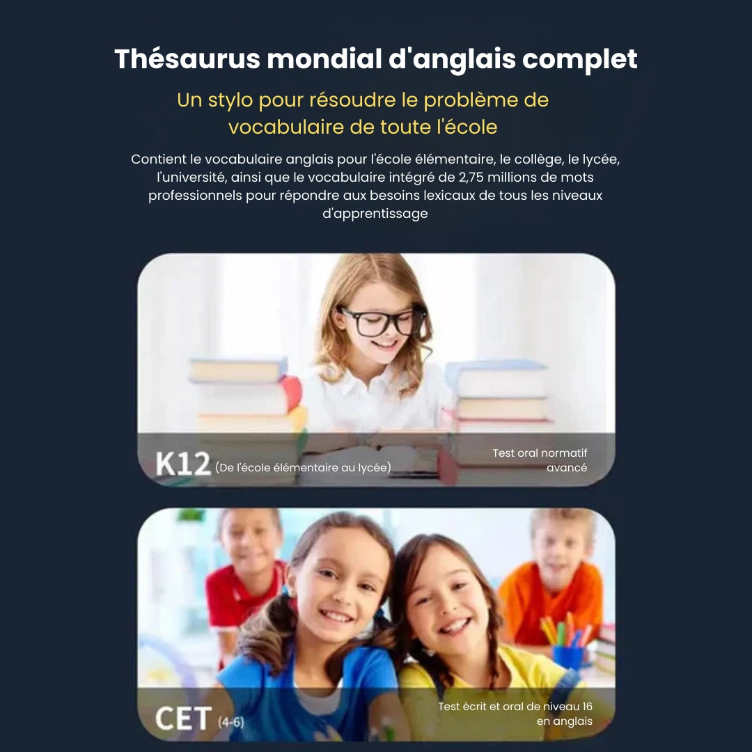 Stylo de traduction intelligent avec fonction de reconnaissance vocale